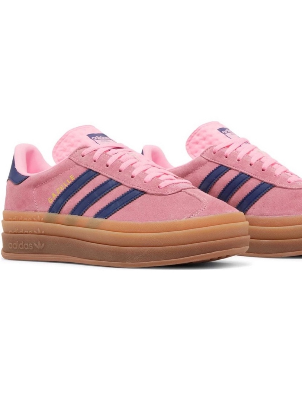 Adidas Gazelle Bold Pink Glow Pink Navy Blue sneakers Size 11 NWOB